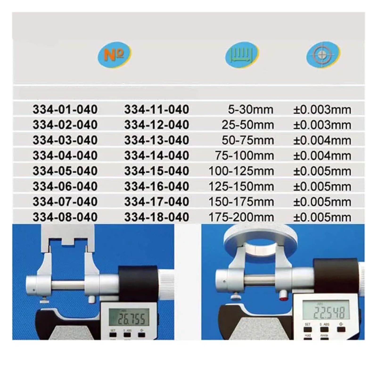 Micrómetro digital 5-30 mm 25-50 mm 50-75 mm 75-100 mm IP54 Micrómetro interior 0,001 mm pulgadas/mm Calibrador electrónico de precisión Para múltiples escenarios(Analog 25-50mm)