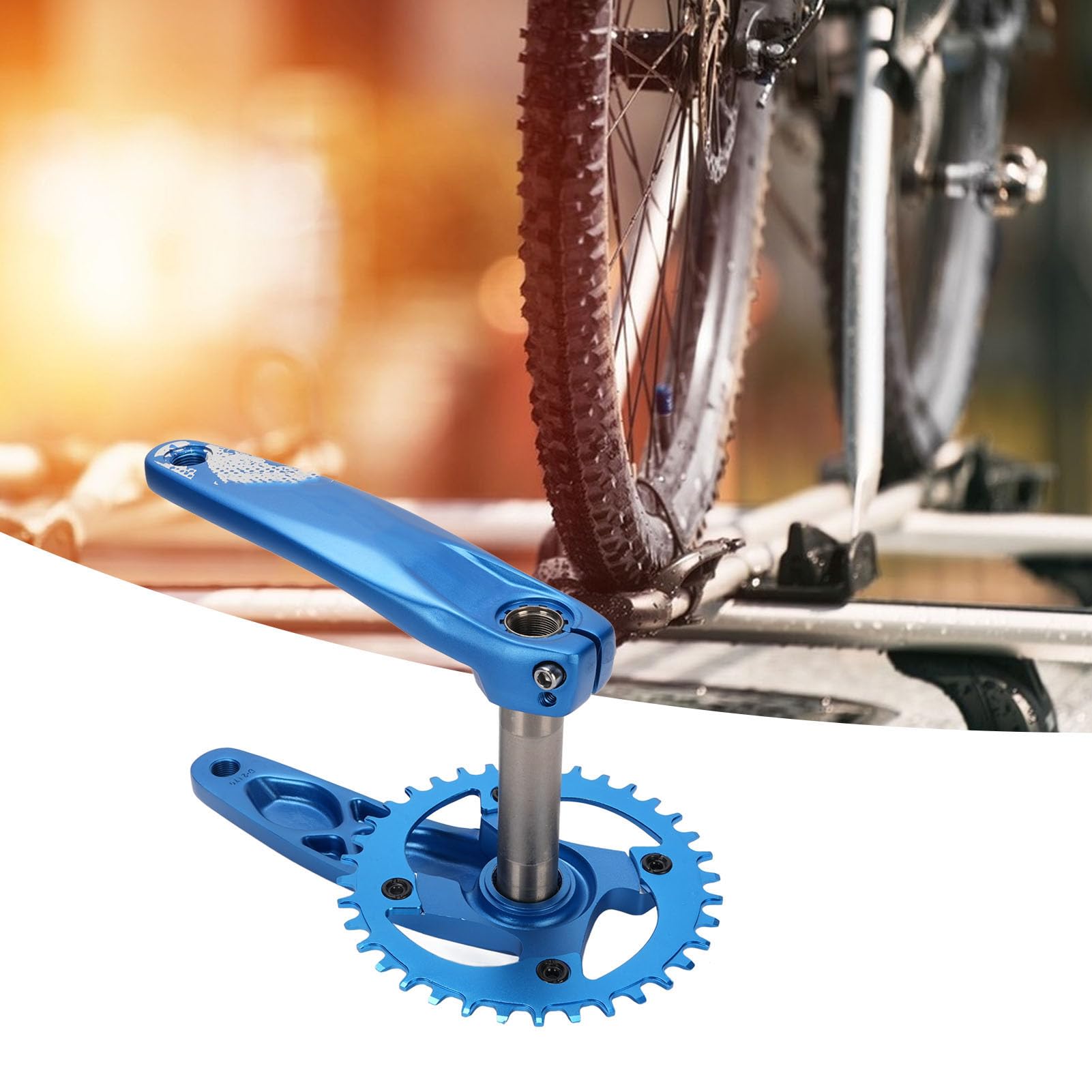 Ejoyous Set Pedivella Bici in Lega di Alluminio Cava Guarnitura Integrata Guarnitura 36T Movimento Centrale per Ciclisti da Strada di Montagna da 8 a 12 velocità Blu