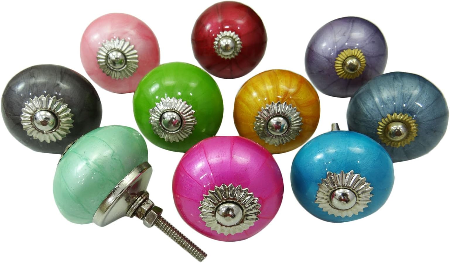 10 x Solid Colour Ceramic Knobs Kids Dresser Knobs Cabinet Hardware Cupboard Pull