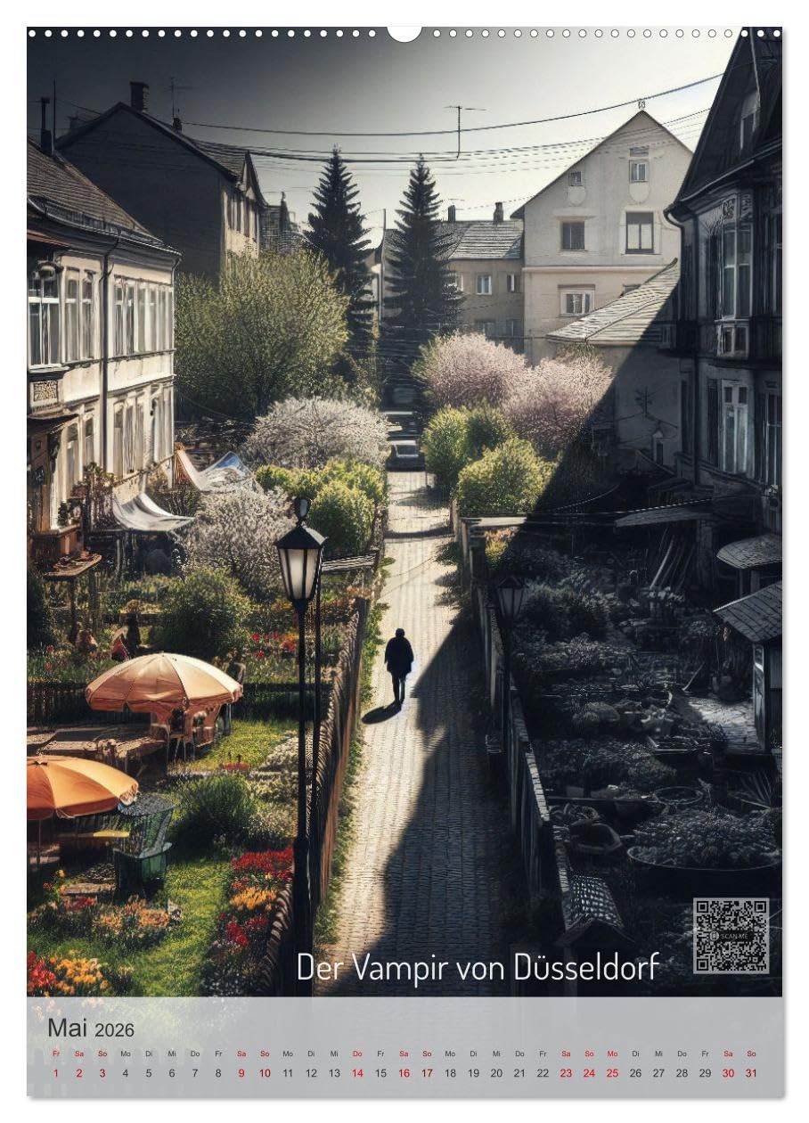 True Crime - Schatten der Vergangenheit (hochwertiger Premium Wandkalender 2026 DIN A2 hoch), Kunstdruck in Hochglanz: True Crime Kalender: Wahre Verbrechen, QR-Codes, KI-Bilder (CALVENDO Menschen)
