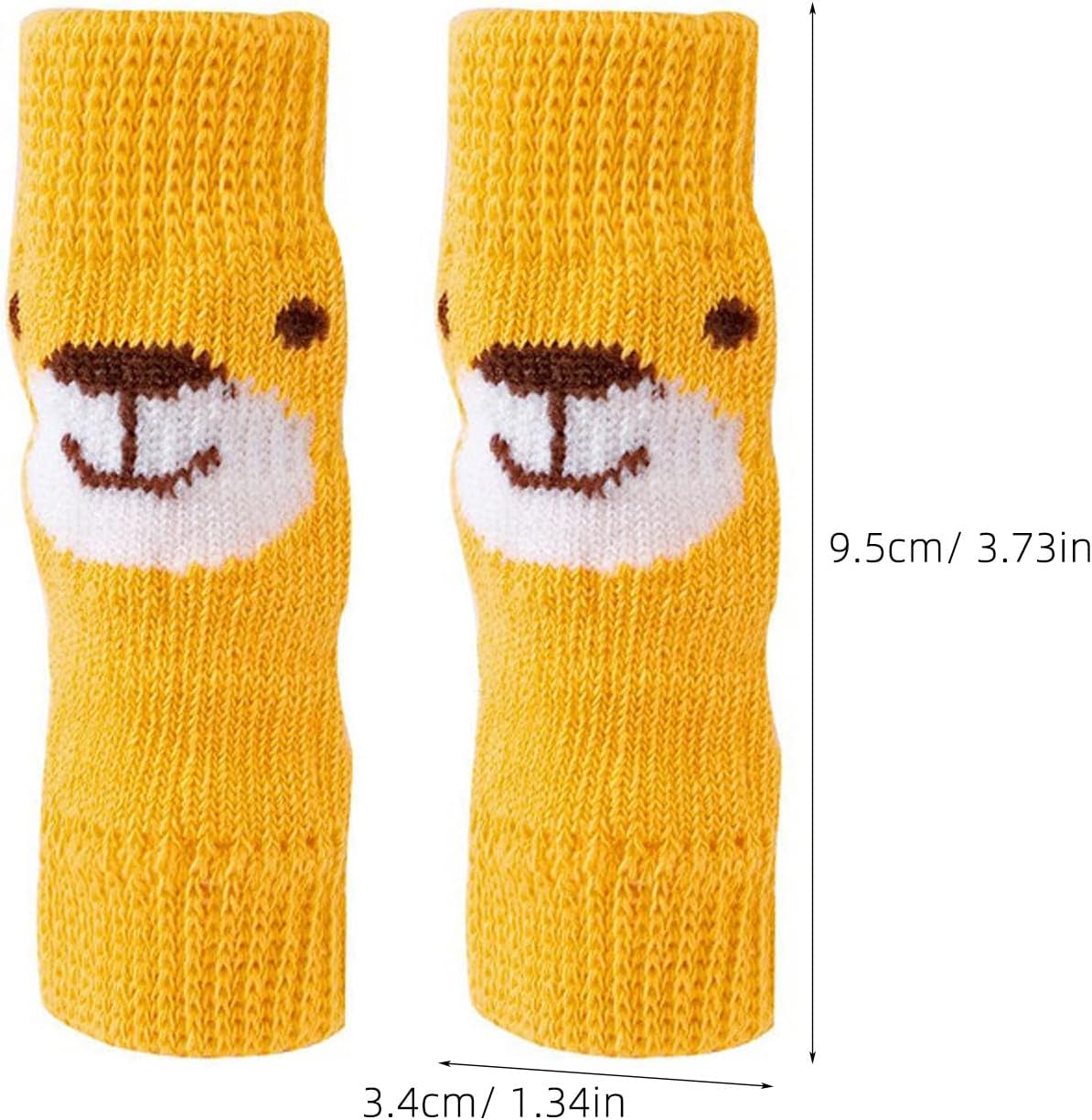 YARNOW 4pcs Dog Elbow Brace Protector Pad, Soft Leg Warmers Yellow M | Knitted Cute Elbow Joint Pets Socks for Winter Indoor Walking Protection Yellow, S