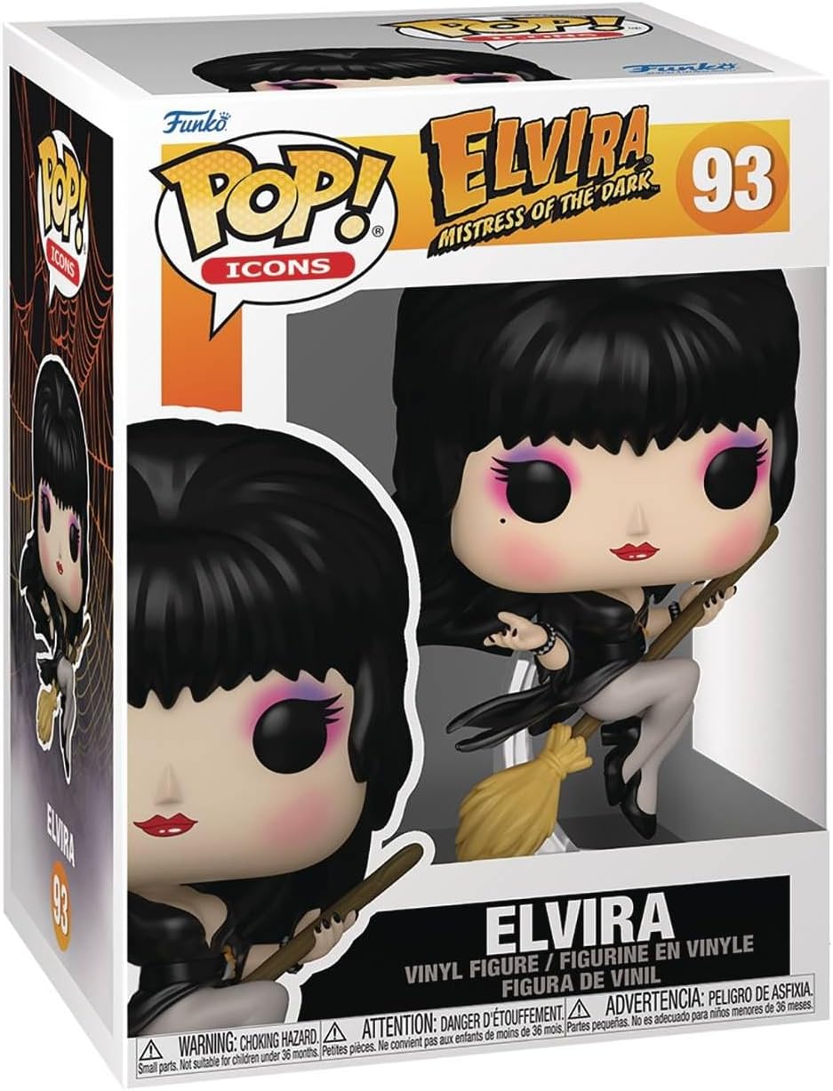 POP Horror Icons: Elvira on Broom - Mistress of The Dark Funko Vinyl Figure (Bundled with Compatible Box Protector Case) Multicolor 3.75 inches - Image 2