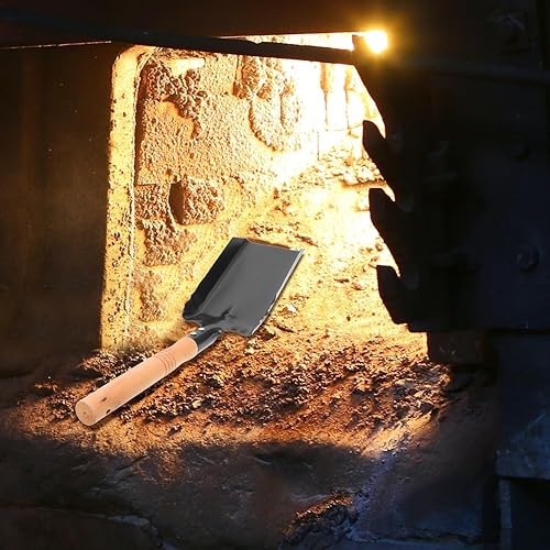 Miniatura 6 de Pala de ceniza de metal con mango de madera, pala de carbón, pala de jardinería para estufa de leña, 4 unidades