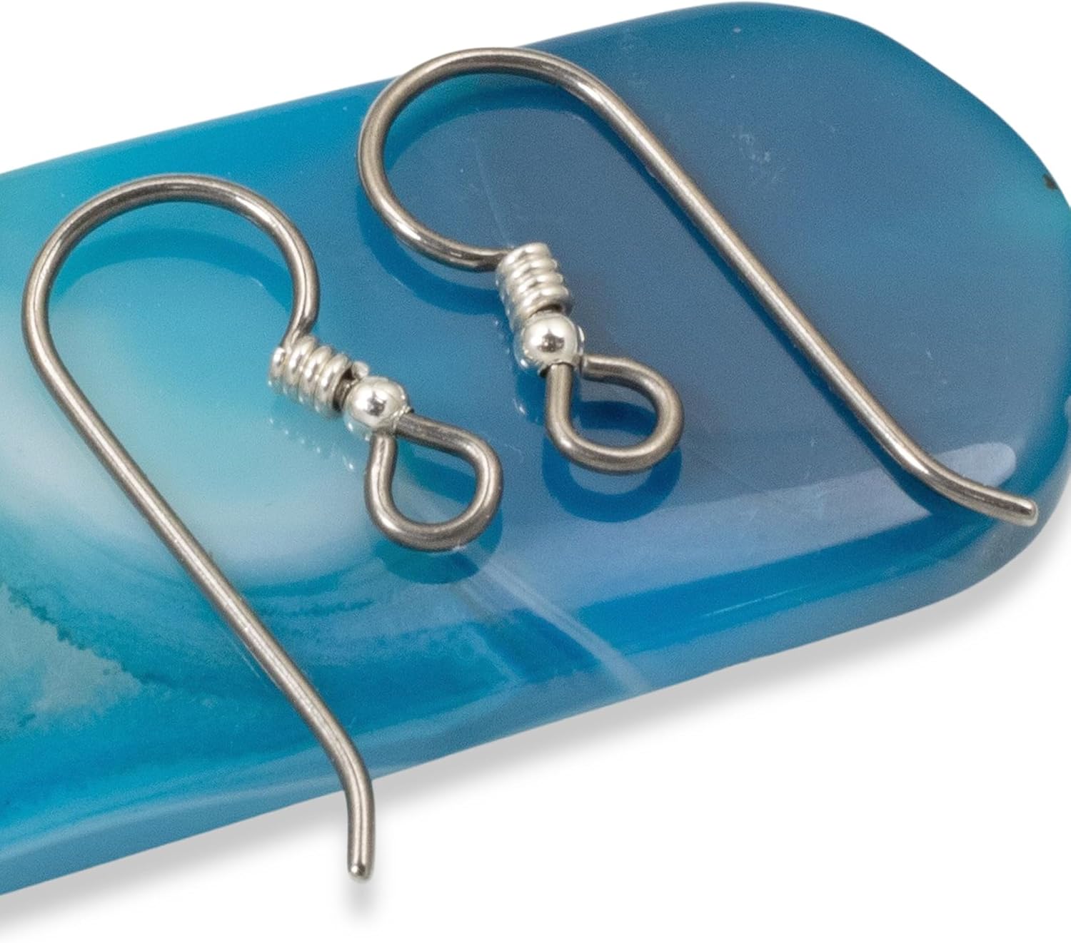 Generic 10 Hypoallergenic Niobium Ear Wires - Steel Gray + Bead & Coil Accents - Earring Hooks for Sensitive Ears - Ideal for DIY Earring Making, 0630-15078-04-AS-Nb-B04-C4