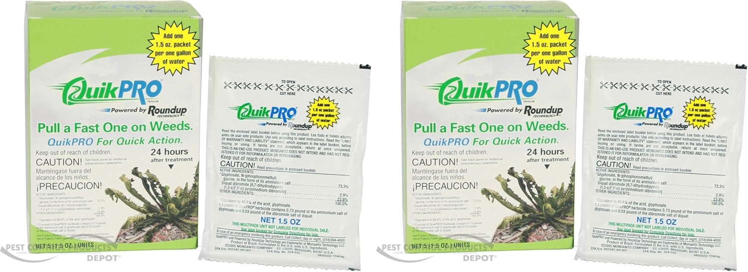 Monsanto 63020 Weed Killer Quik-Pro/Packets High Percentage Active Ingredient Grass/Wee (Pack of 2)