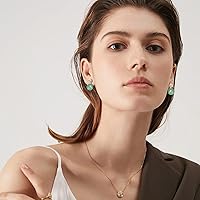 Vista 94 de Jade Earrings Studs,Green Jade Earrings for Women,925 Sterling Silver Earrings Studs for Sensitive Ears,Handmade Jade Earrings for Birthday