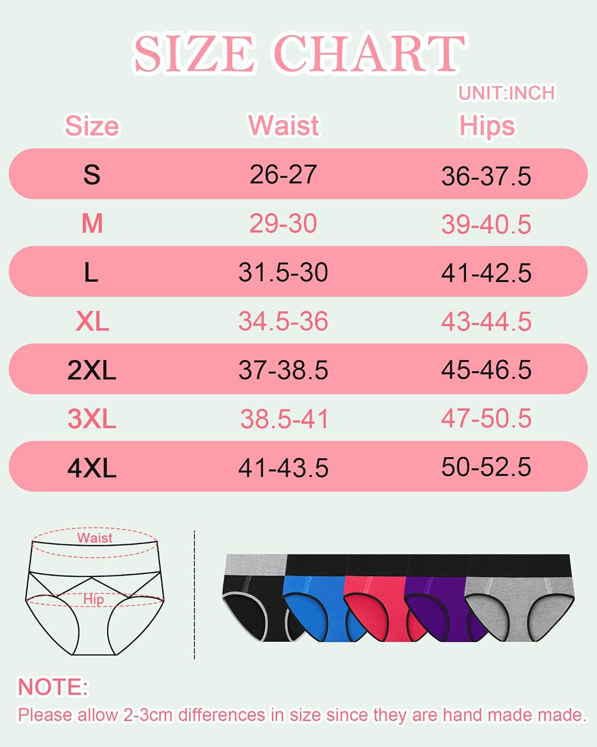 MISSWHO Cotton High Waisted Womens Underwear Soft Stretch Breathable Full Coverage Ladies Panties(Regular & Plus Size) - Image 7