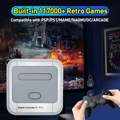 Super Console X4 Plus Con 70.000 Juegos, 60 Emuladores, 4K Y Mandos Inalámbricos Duales