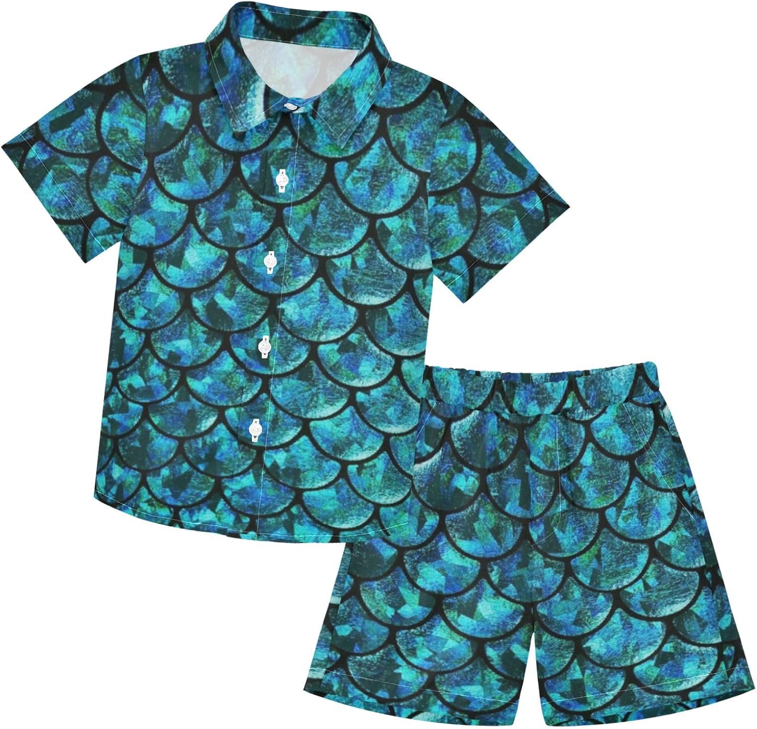visesunny Boys Hawaiian Button Down Shirt + Swim Trunks 2 Piece Sets Summer Clothes Outfits for 3-10T Kids Boy