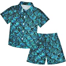 visesunny Boys Hawaiian Button Down Shirt + Swim Trunks 2 Piece Sets Summer Clothes Outfits for 3-10T Kids Boy