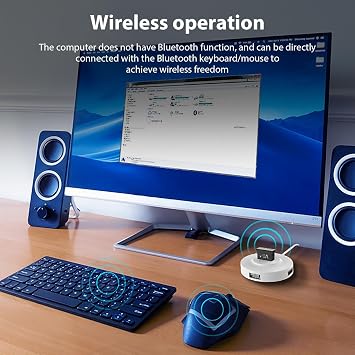 PC用ワイヤレスアダプター - bluetoth 5.3レシーバードングル、ドライバー不要の送信機、コンピューター接続アクセサリ、安定した信号伝送