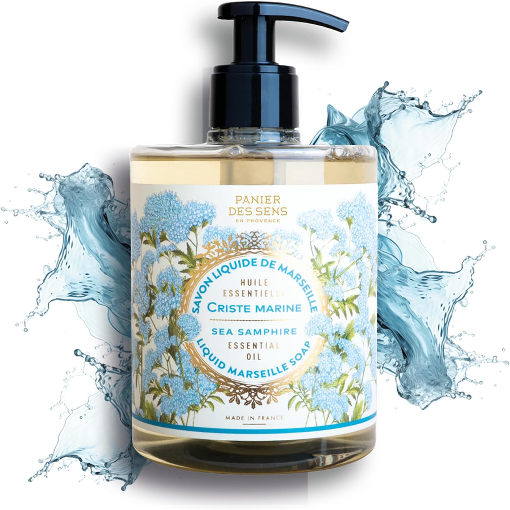 Sea Samphire Liquid Hand Soap, 16.9 fl oz | Premium French Liquid Hand Soap | Savon de Marseille Soap | 97% Natural Ingredients | Gentle Daily Cleansing
