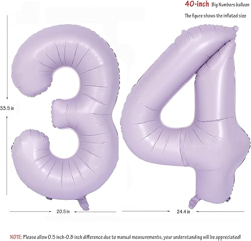 Vista 328 de 40" Macaron purple Number Balloons Helium Foil Mylar Balloon Birthday Party banquet Decoration 9