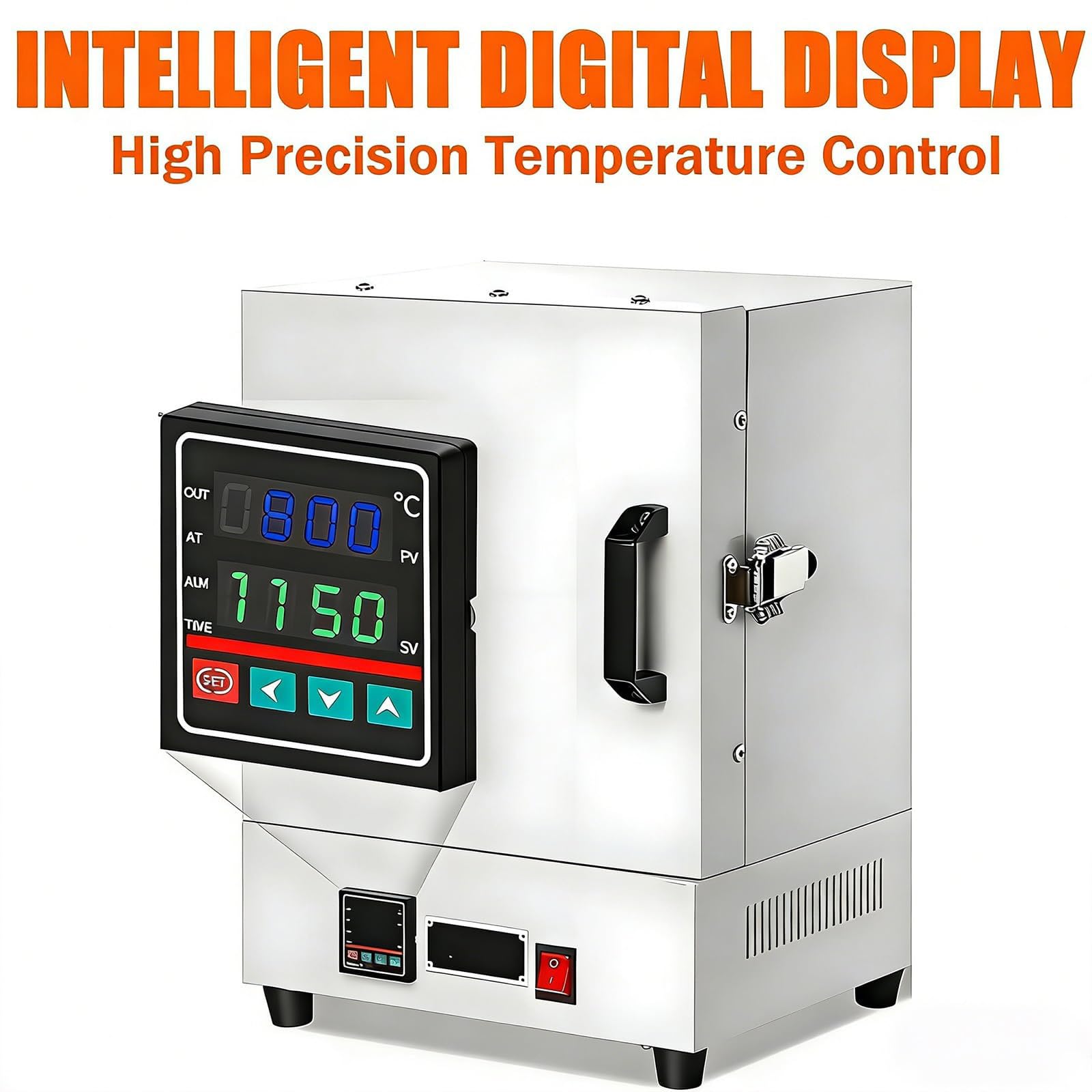 2000W Horno Mufla Desgasificación, Horno Digital Fibra Cerámica, Horno Alta Temperatura Laboratorio Cerrado, Colado A Cera Perdida, Recocido Metales Y Trabajos Tratamiento Térmico En Laboratorio