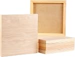 Yarlung 6 Pack 8 x 8 Inches Wooden Painting Panels, Unfinished Birch Wood Canvas Boards Cradled for Watercolor Painting, Drawing, Encaustic Art Crafts, Easel Display, Use with Oils, Acrylics