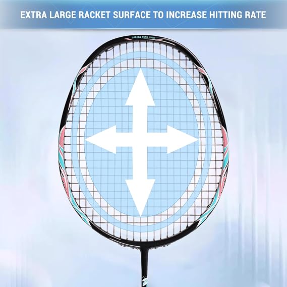 Badminton Racket,Badminton Racket Set,82 Gram Lightweight Carbon Fiber One-Piece Molded Durable Grade Racket,Including 2 Rackets,2 Nylon Shuttlecocks,And 1 Ball Bag