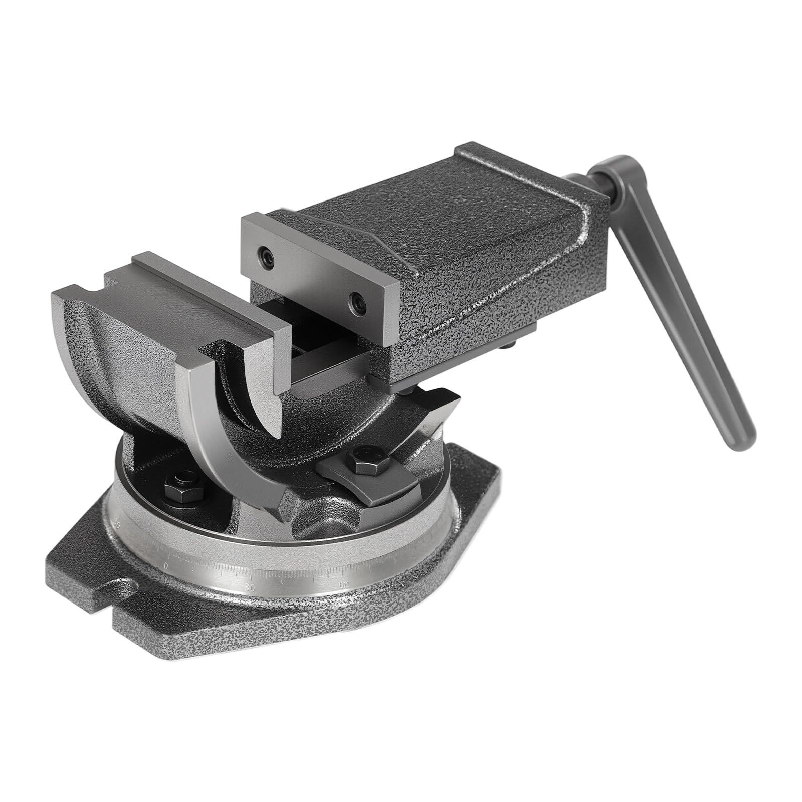 Tornillo de banco de 2 ejes, tornillo de banco de precisión giratorio y ángulo de inclinación de 90º, base giratoria 360°, tensión de 19 kN, fresadora para taladro y máquina de herramientas