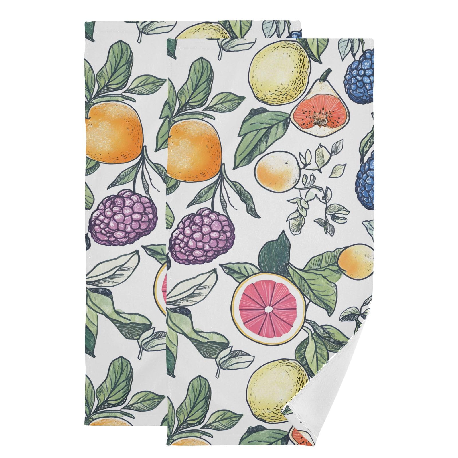 Toalla de gimnasio y baño decorativa con diseño frutal de secado rápido, paquete de 2