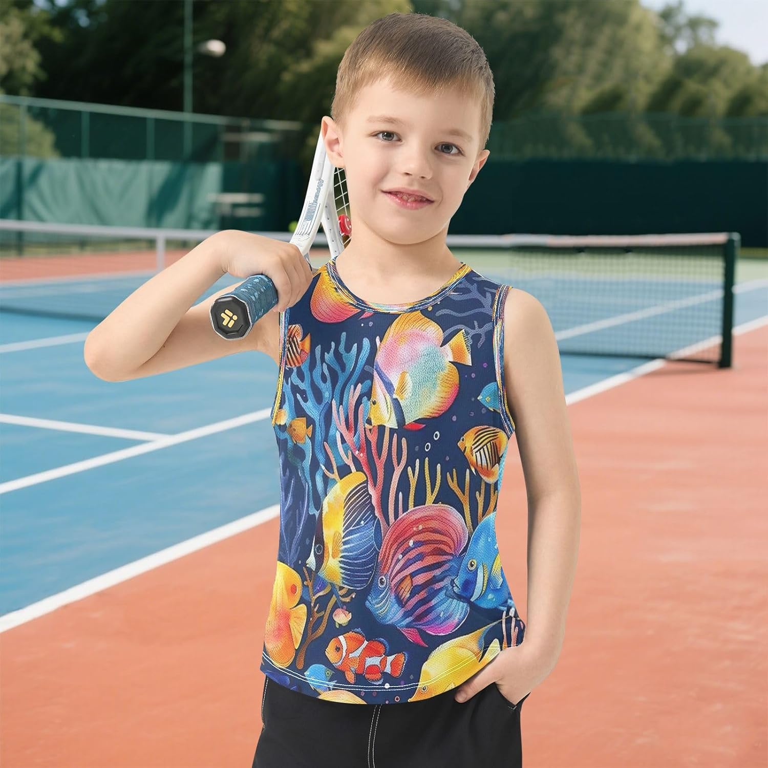 Sleeveless Tank Top for Boys, Workout Breathable Tank Undershirts for Kids, 3-15 Y