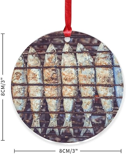 Vista 63 de Grill Master Meat Kebab Adorno de Navidad Deliciosa Comida Sabrosa Hornear Mariposa Árbol de Navidad Adorno Recuerdo Fruta Hamburgo Papas Fritas