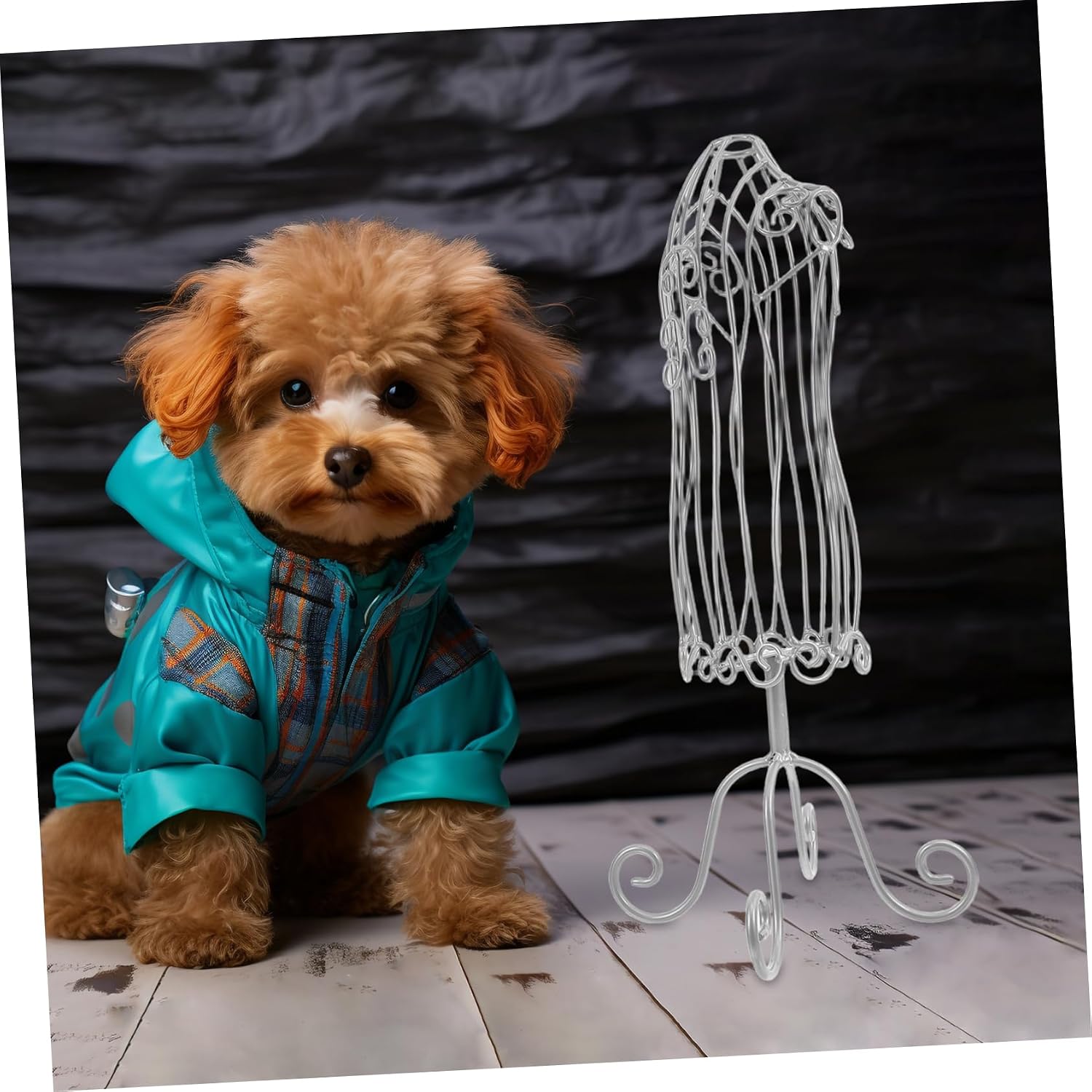 Miniature Wire Mannequin PET Clothes Display Stand Iron Silver