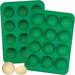 Webake Golf Ball Chocolate Mold 12-Cavity, Silicone Golf Ball Mold for Cake Pop, Cupcake Decorations, Chocolate Covered Strawberry, Pack of 2