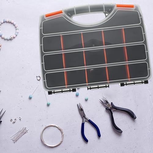 Miniatura 6 de Multi-use Plastic Parts Organizer Box with Dividers Small Electronic Components Storage Bin Tool Storage Container for Garage Closet and Vehicle