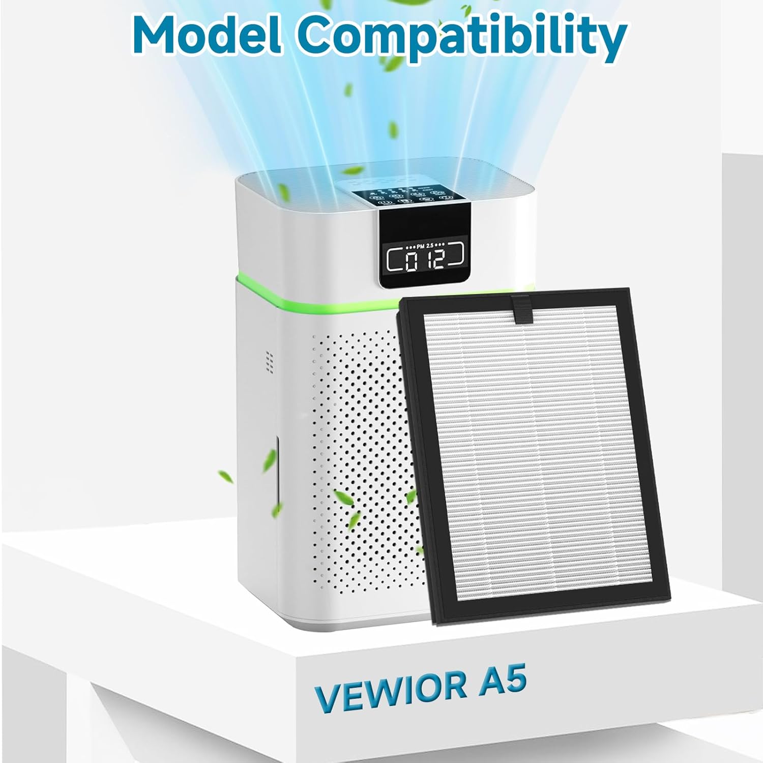 A5 Replacement Air Filter Compatible with VEWIOR A5 Pu-rifier with 3 Stages True HEPA, Activated Carbon Filter and pre-Filter, 4 Pack - Image 2