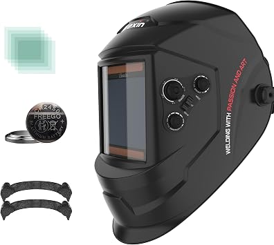 Tekware Mexin Series Auto Darkening Welding Helmet, Large View,1/1/1/1 True Color Solar Powered Welding Hood with 4 Arc Sensors, Wide Shade 4/5-9/9-13 Welder Mask for TIG MIG ARC and Grind