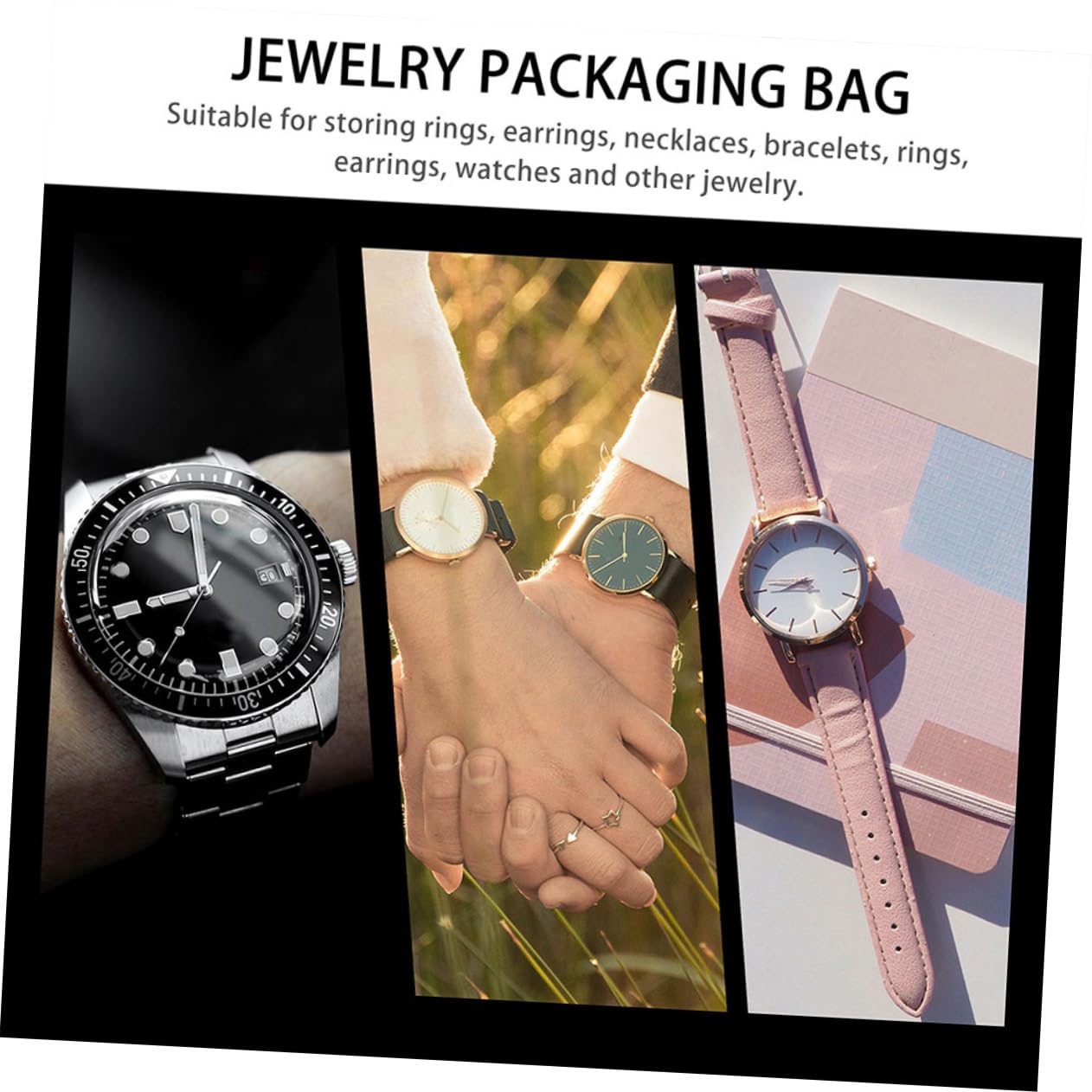 UKCOCO 5 Sätze Aufbewahrungstasche Ansehen Für Tragen Wasserdicht Sprechen Beutel Reise-uhrentasche Ausstellungstasche Ansehen Flusenuhrentasche Flanell Green 2 Stück * 5