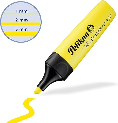 Miniatura 4 de Pelikan 490 814089 - Resaltadores fluorescentes, 10 unidades, color amarillo fluorescente