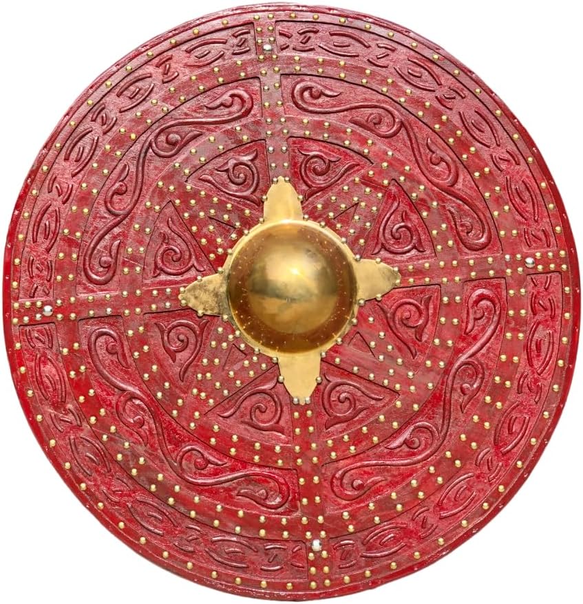 Medieval Scottish Culloden Targe Shield Viking Shield Knight Armor Halloween Costume Red