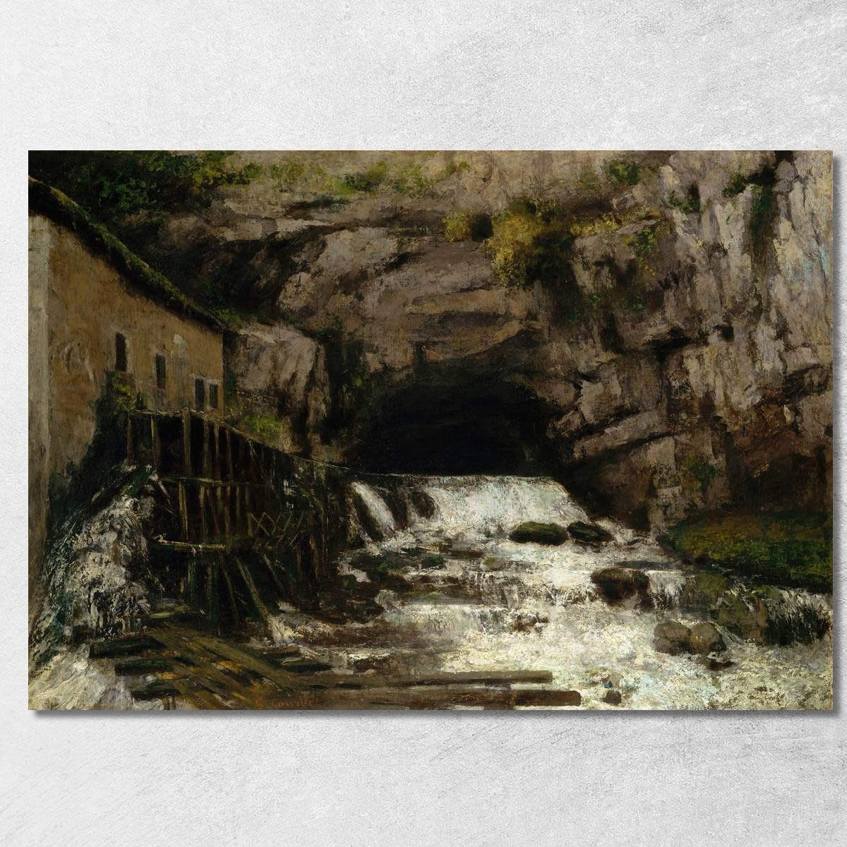 Tableau La Source du Loue Gustave Courbet prêt à accrocher pour mur vide