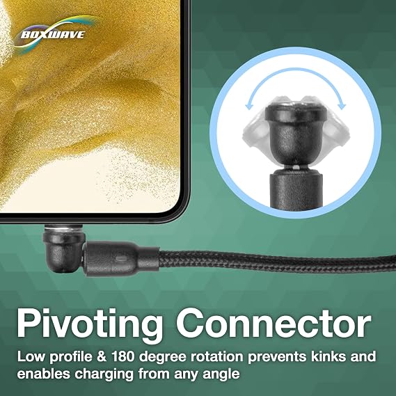 BoxWave Cable Compatible with Master & Dynamic MW08 - MagnetoSnap AllCharge Cable, Magnet Charging Cable USB Type-C Micro USB - Jet Black