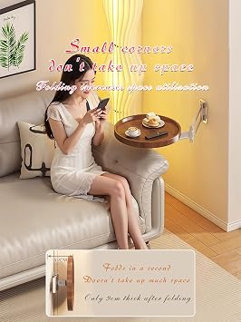Wall-Mounted Folding Table (Wooden Color)