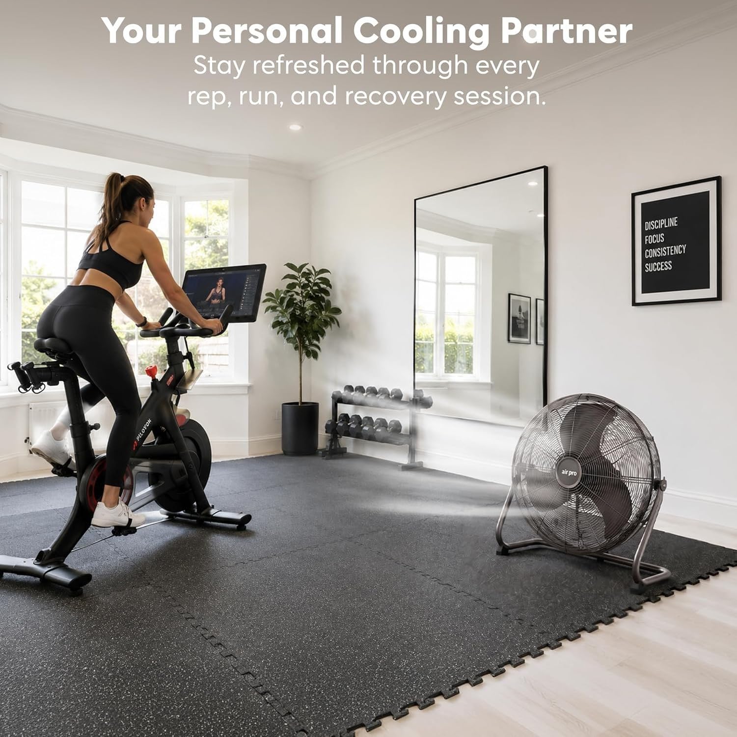 20 Pulgadas Ventilador de Pie, Ventilador de Aire Potente Gran Flujo de Aire para Interiores, Oficinas, Gimnasio y Hogar con 3 Velocidades y Cabeza Regulable, M, Grey Brushed, 20"