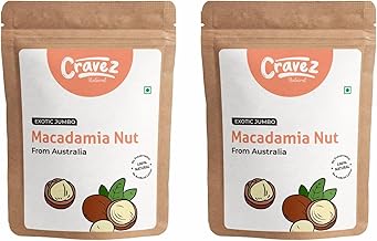 cravez Exotic Macadamia Nuts - 1000 Gram (Grade A ++ Nuts, Premium Jumbo Size, Imported) Richest Natural Source Of Antioxidants | Healthy Fats |Vegan | No Additives | Packed In Premium Reusable Jar