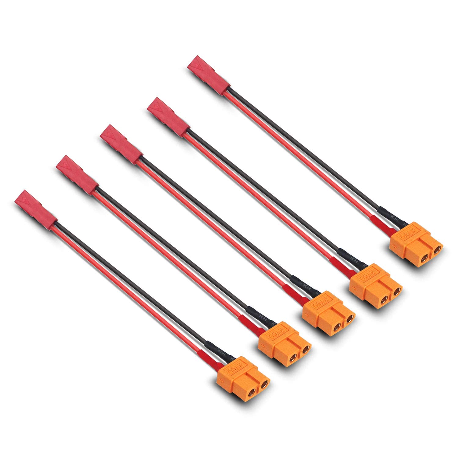 Taikuwu 5 pcs XT60 Femelle Fiche Connecteur ¨¤ JST Male Fiche Connecteur Adaptateur Cable de Fil de Silicone 20awg 10CM