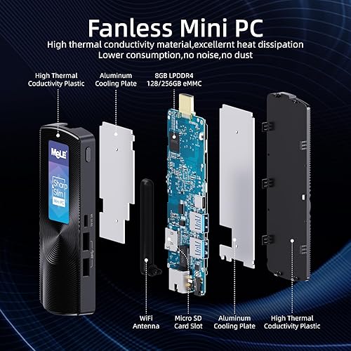 Miniatura 4 de MeLE Mini PC Stick sin ventilador PCG02 Windows 11 Pro Celeron J4125 8G LPDDR4 128G eMMC computadora de escritorio pequeña soporte 4K HDMI, 2.4G5.0G