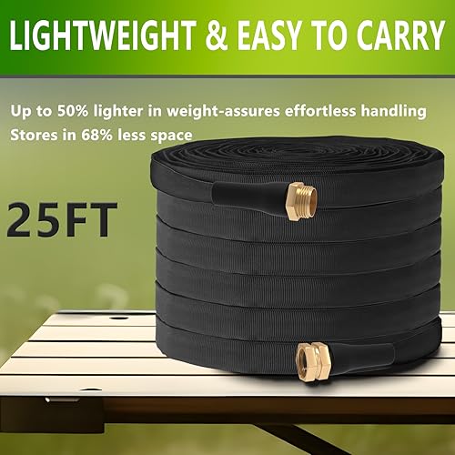 Miniatura 4 de ACOVER Manguera de jardín antitorcedura de 25 pies, flexible y resistente, ligera y resistente para exteriores, patio, césped, lavado de autos,