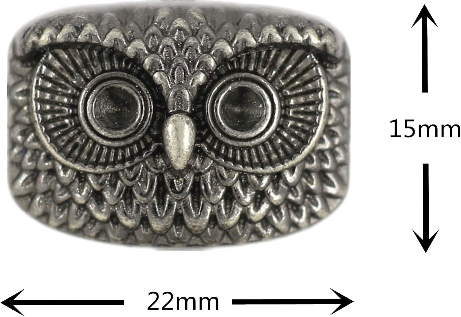 Bezelry 10 Pieces Owl Totem Gray Silver Color Metal Shank Buttons 22mm (Gray Silver)