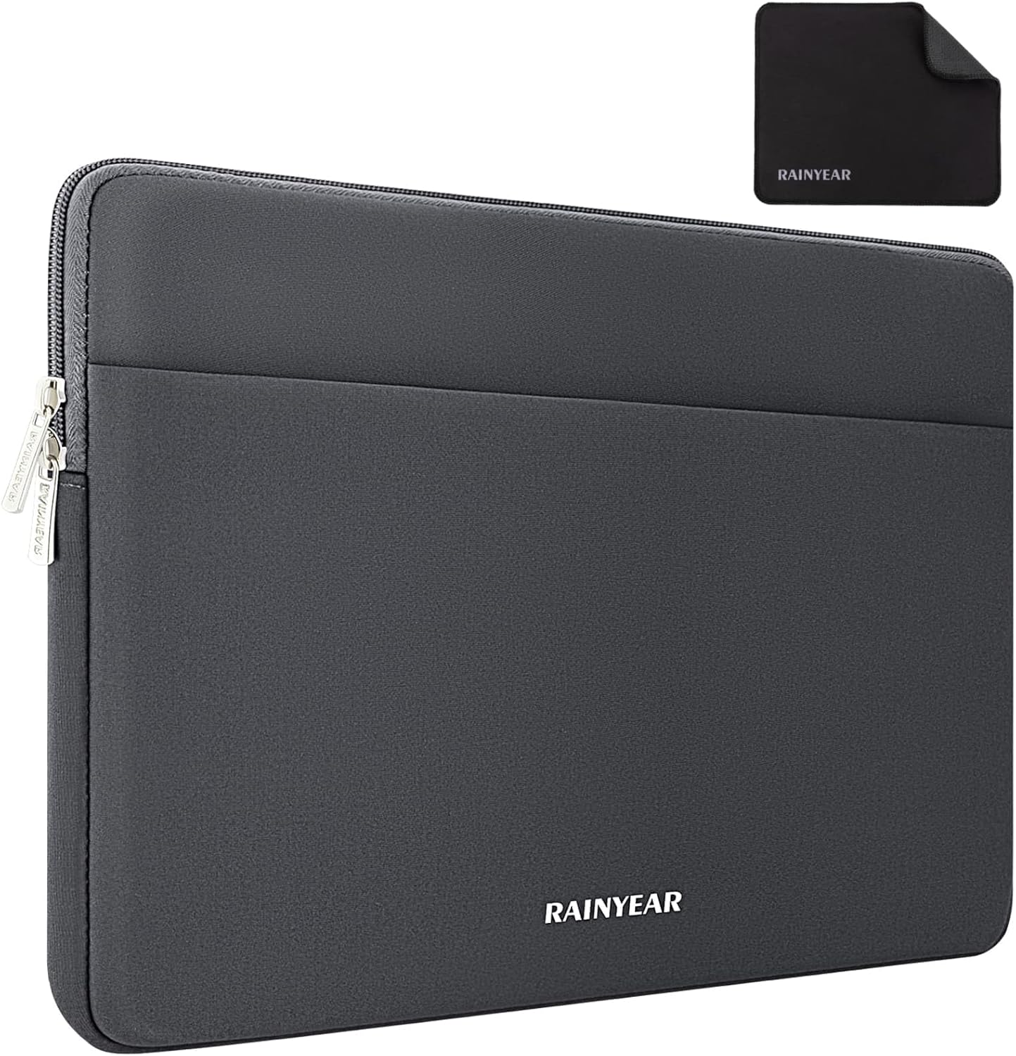 RAINYEAR Laptop Sleeve Case 15.6 Inch, Protective Portable Case with Front Pocket, Briefcase Handbag Computer Carrying Bag Laptop Bag Compatible for HP, Dell, Asus, Lenovo, Notebook, Gray