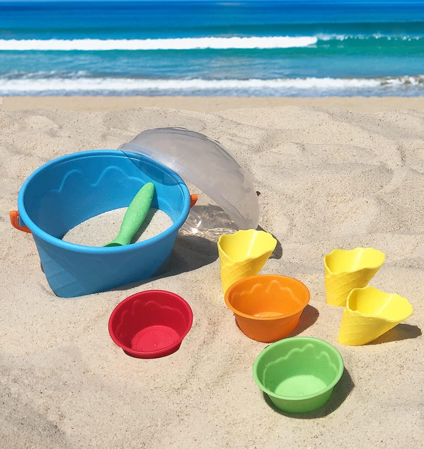 Prime Time Toys Wet N’ Wild Ice Cream Sand Set – 9 Pieces Sand Play Set : Toys & Games