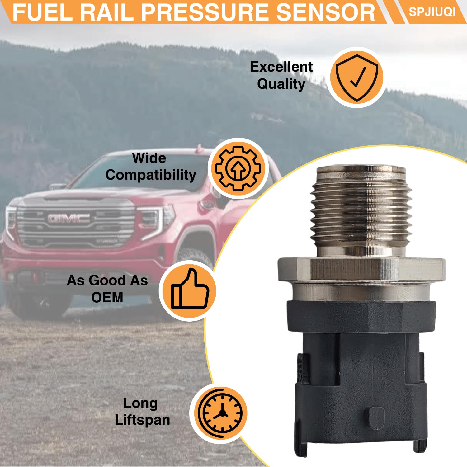 0281002971 8980901860 Fuel Rail Pressure Sensor for Chevrolet 2500 3500 4500 Express 2500 HD Silverado 2006-2010 6.6L Duramax LBZ LMM GMC 2500 3500 Sierra Savana 2006-2010