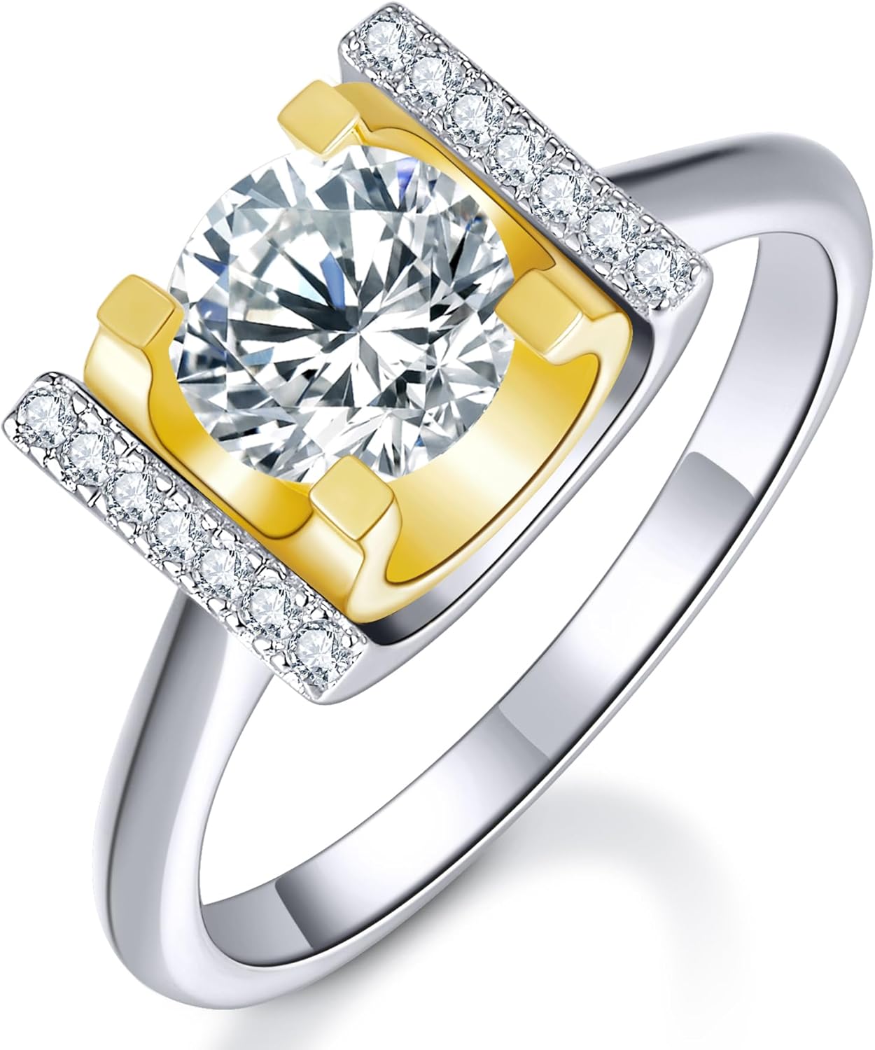 Kstyle 14K Gold Moissanite Jewelry sets for Women |Ring|Necklace|Earring|1CT/2CT D Color VVS1 Clarity|925 Sterling Silver Base Non Tarnish