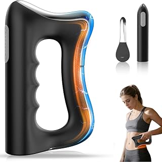 Electric Fascia Massager Tool, 3 Vibrations, 2 Heating, Micro-current Modes | 4-in-1 Multifunction, 3 Adjustable Vibration Levels, Soothing Heat Function, Micro-current Massage,Ergonomic Grip Handle