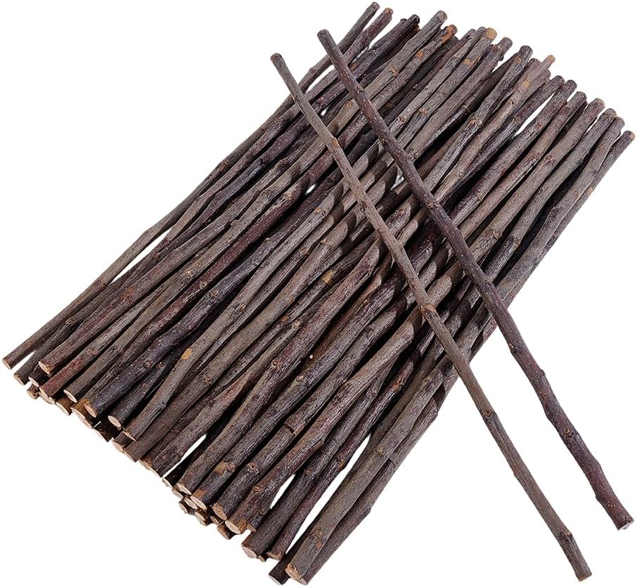 PH PandaHall 50pcs Wood Log Sticks, 15.7 Inch Natural Wood Craft Sticks Long Wooden Branches Wooden Twigs for DIY Crafting School Projects Accessory Photo Props Festival Decoration