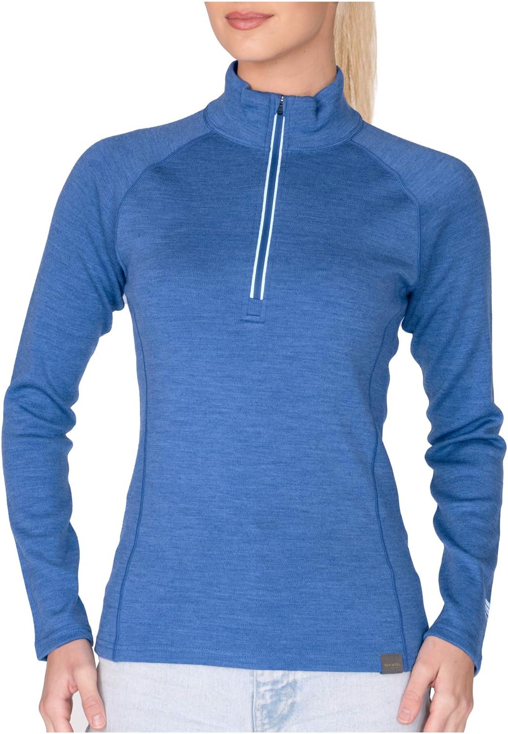 MERIWOOL Women’s Half Zip Base Layer Top 400g Heavyweight Merino Wool Sweater