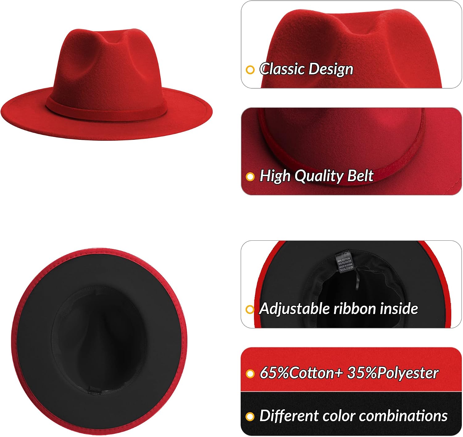 Buy Phadora Brim Fedora Hats for Women 