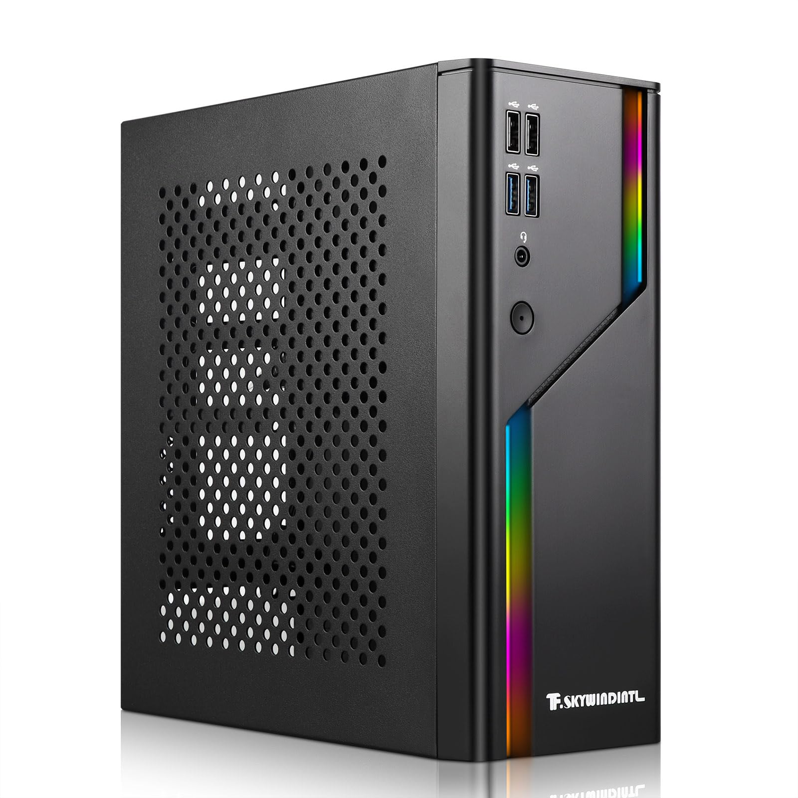 D32R Mini ITX Case ARGB Small Form Factor SFF Mini-Tower HTPC Case Pannelli Ventilati 0,8 mm SPCC Computer Chassis Adatto per schede madri Mini ITX di 170 x 170 mm Nero